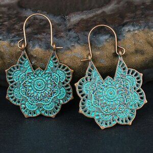 3 for $35 / Cut Out Hoop Earrings, Bohemian Earrings.